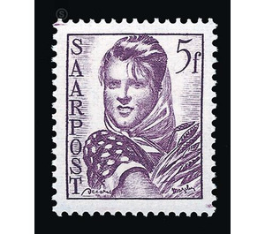 Definitive stamp series Saar  - Germany / Saarland 1948 - 5 franc