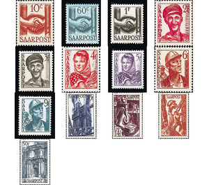 Definitive stamp series Saar  - Germany / Saarland 1948 Set