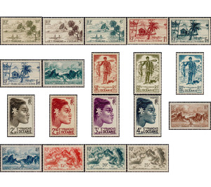 Definitives 1948 Local motives - Polynesia / French Oceania 1948 Set