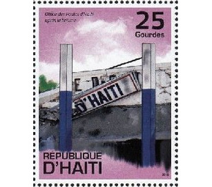 Demolished Post Office and Blue Posts - Caribbean / Haiti 2010 - 25