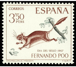 Derby's Flying Squirrel (Anomalurus fraseri) - Central Africa / Equatorial Guinea  / Fernando Po 1967 - 3.50