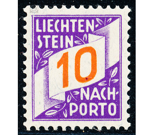 digits  - Liechtenstein 1928 - 10 Rappen