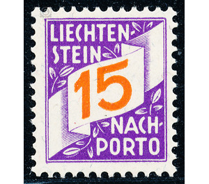 digits  - Liechtenstein 1928 - 15 Rappen