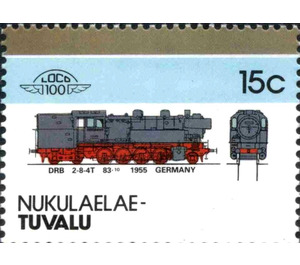 DRB 2-8-4T 83-10 1955 Germany - Polynesia / Tuvalu, Nukulaelae 1986