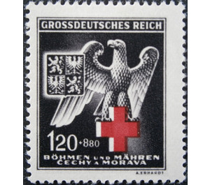 Eagle on red cross - Germany / Old German States / Bohemia and Moravia 1943