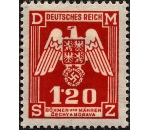 Eagle with shield of Bohemia, Empire badge - Germany / Old German States / Bohemia and Moravia 1943 - 1.20