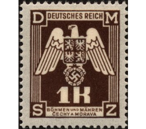 Eagle with shield of Bohemia, Empire badge - Germany / Old German States / Bohemia and Moravia 1943 - 1