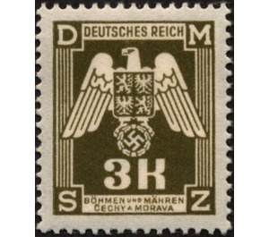 Eagle with shield of Bohemia, Empire badge - Germany / Old German States / Bohemia and Moravia 1943 - 3