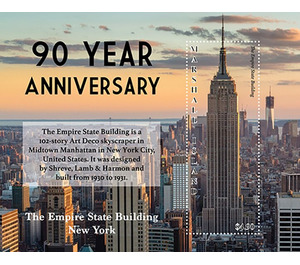 Empire State Building, New York City, 90th Anniversary - Micronesia / Marshall Islands 2021
