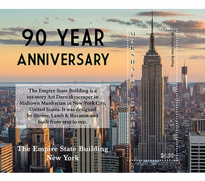 Empire State Building, New York City, 90th Anniversary - Micronesia / Marshall Islands 2021