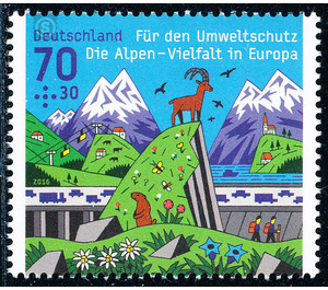 Environmental protection: The Alps - diversity in Europe  - Germany / Federal Republic of Germany 2016 - 70 Euro Cent