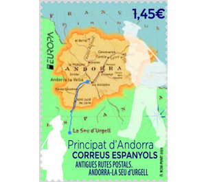 Europa (C.E.P.T.) 2020 - Ancient Postal Routes - Andorra, Spanish Administration 2020 - 1.45