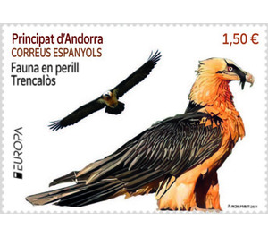 Europa (C.E.P.T.) 2021 - Bearded Vulture (Gypaetus barbatus) - Andorra, Spanish Administration 2021 - 1.50