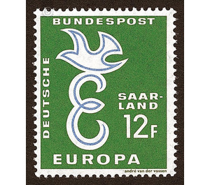 Europe - Germany / Saarland 1958 - 1,200 Pfennig