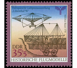 European airmail exhibition "Lilienthal '91"  - Germany / German Democratic Republic 1990 - 35 Pfennig