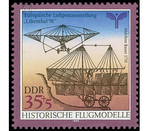 European airmail exhibition "Lilienthal '91"  - Germany / German Democratic Republic 1990 - 35 Pfennig