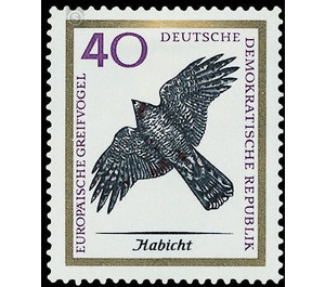 European birds of prey  - Germany / German Democratic Republic 1965 - 40 Pfennig