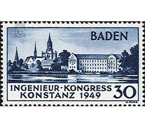 European Engineers Congress in Konstanz  - Germany / Western occupation zones / Baden 1949 - 30 Pfennig