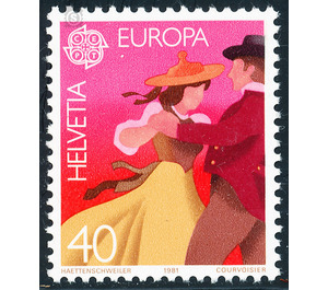 European stamp - dance  - Switzerland 1981 - 40 Rappen