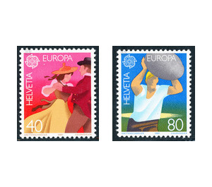 European stamp - dance  - Switzerland 1981 Set