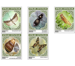 Extinct Insects and Invertebrates (2021) - Central Africa / Central African Republic 2021 Set