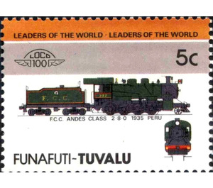 F.C.C. Andes Class 2-8-0 1935 Peru - Polynesia / Tuvalu, Funafuti 1985