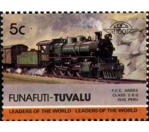 F.C.C. Andes Class 2-8-0 1935 Peru - Polynesia / Tuvalu, Funafuti 1985