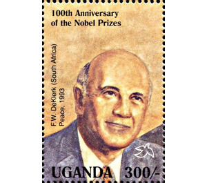 F. W. de Klerk (1993) Peace Prize - East Africa / Uganda 1995