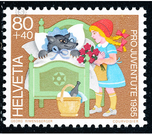 Fairy tale - Little Red Riding Hood  - Switzerland 1985 - 80 Rappen