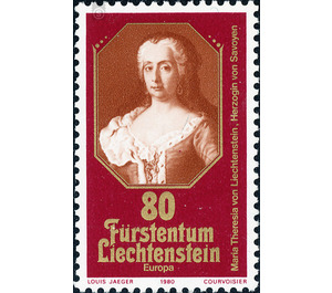 Famous people  - Liechtenstein 1980 - 80 Rappen