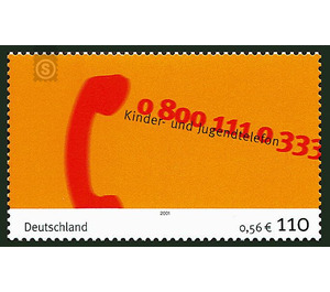 Federal youth work Child and youth telephone  - Germany / Federal Republic of Germany 2001 - 110 Pfennig