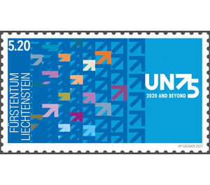 First United Nations General Assembly, 75th Anniversary - Liechtenstein 2021 - 5.20 Swiss Franc