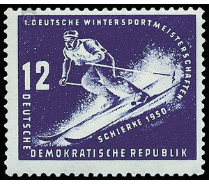 First winter sports championships of the GDR  - Germany / German Democratic Republic 1950 - 12 Pfennig