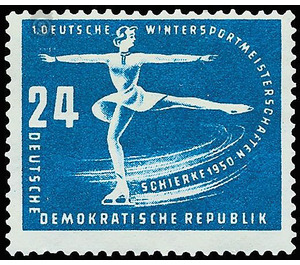 First winter sports championships of the GDR  - Germany / German Democratic Republic 1950 - 24 Pfennig