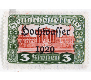 Flood disaster  - Austria / Republic of German Austria / German-Austria 1921 - 3 Krone