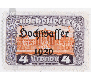 Flood disaster  - Austria / Republic of German Austria / German-Austria 1921 - 4 Krone