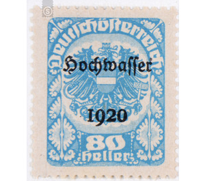 Flood disaster  - Austria / Republic of German Austria / German-Austria 1921 - 80 Heller