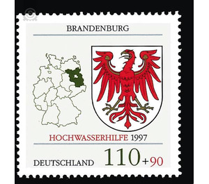 Flood relief Brandenburg  - Germany / Federal Republic of Germany 1997 - 110 Pfennig