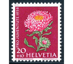 flowers  - Switzerland 1958 - 20 Rappen