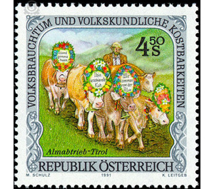 folklore  - Austria / II. Republic of Austria 1991 - 4.50 Shilling