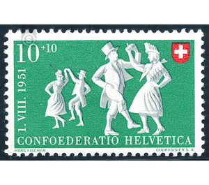folklore  - Switzerland 1951 - 10 Rappen