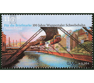 For the stamp: 100 years of the Wuppertal suspension railway - Germany / Federal Republic of Germany 2001 - 110 Pfennig