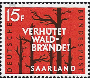 Forest fire prevention - Germany / Saarland 1958 - 1,500 Pfennig