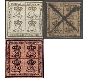 Four crowns, divisible stamp - Germany / Old German States / Brunswick 1857 Set