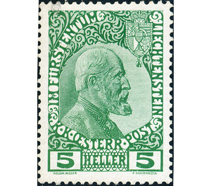 Freimarke  - Liechtenstein 1912 - 5 Heller