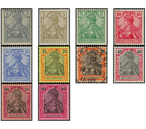 Freimarkenserie  - Germany / Deutsches Reich 1900 Set