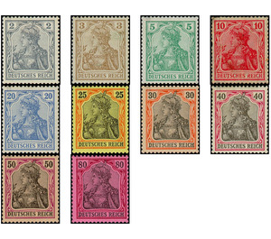 Freimarkenserie  - Germany / Deutsches Reich 1902 Set