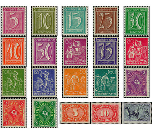 Freimarkenserie  - Germany / Deutsches Reich 1922 Set