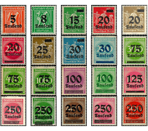 Freimarkenserie  - Germany / Deutsches Reich 1923 Set