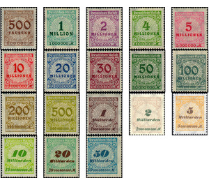 Freimarkenserie  - Germany / Deutsches Reich 1923 Set